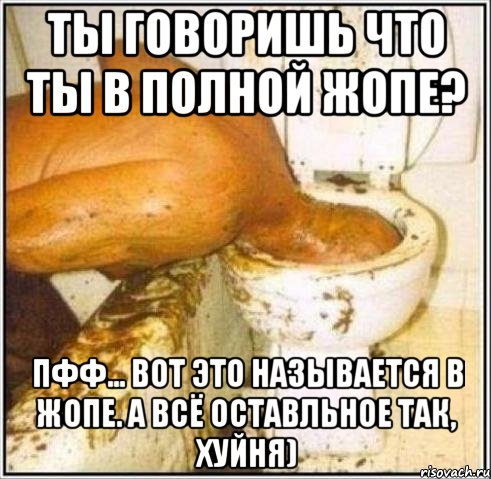 ты говоришь что ты в полной жопе? пфф... вот это называется в жопе. а всё оставльное так, хуйня), Мем Дайвер