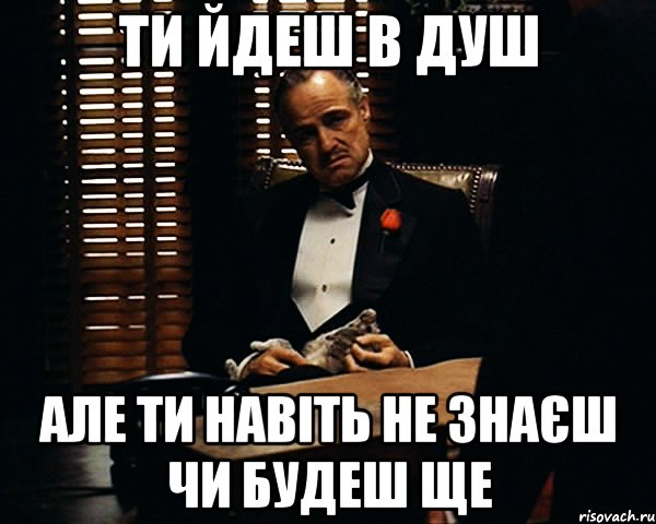 ти йдеш в душ але ти навіть не знаєш чи будеш ще, Мем Дон Вито Корлеоне