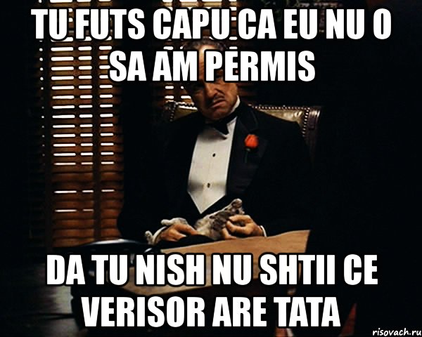 tu futs capu ca eu nu o sa am permis da tu nish nu shtii ce verisor are tata, Мем Дон Вито Корлеоне