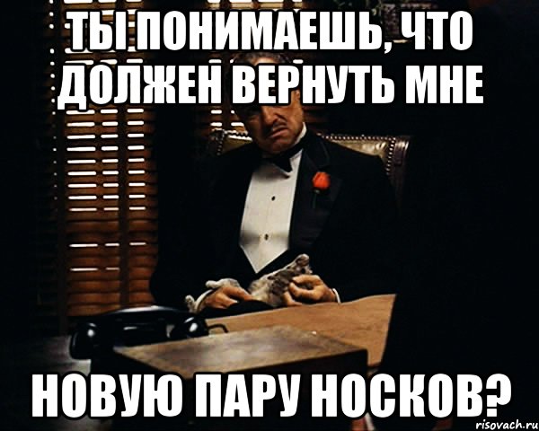 ты понимаешь, что должен вернуть мне новую пару носков?, Мем Дон Вито Корлеоне