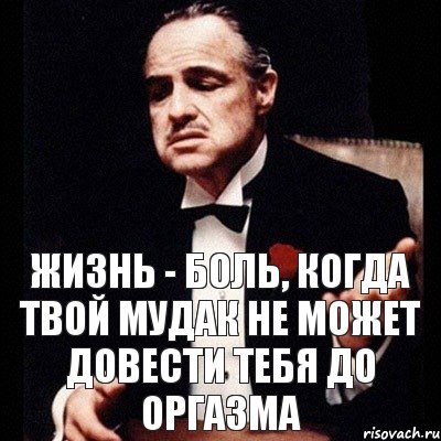 жизнь - боль, когда твой мудак не может довести тебя до оргазма