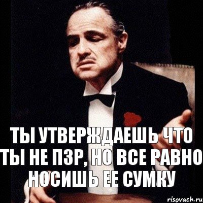 ты утверждаешь что ты не пзр, но все равно носишь ее сумку, Комикс Дон Вито Корлеоне 1