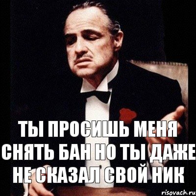 ты просишь меня снять бан но ты даже не сказал свой ник, Комикс Дон Вито Корлеоне 1