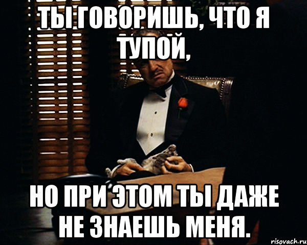 ты говоришь, что я тупой, но при этом ты даже не знаешь меня., Мем Дон Вито Корлеоне