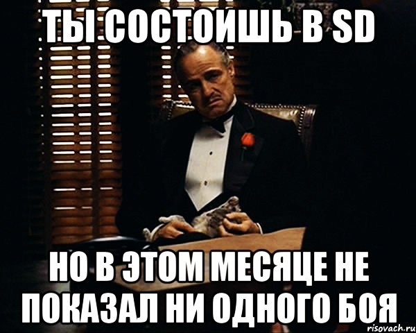 ты состоишь в sd но в этом месяце не показал ни одного боя, Мем Дон Вито Корлеоне