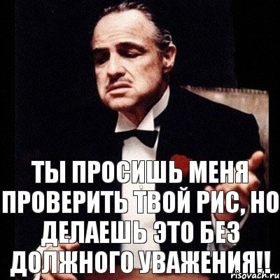 Ты просишь меня проверить твой рис, но делаешь это без должного уважения!!, Комикс Дон Вито Корлеоне 1