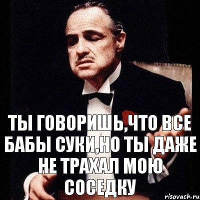 ты говоришь,что все бабы суки,но ты даже не трахал мою соседку, Комикс Дон Вито Корлеоне 1