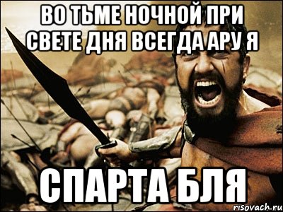 во тьме ночной при свете дня всегда ару я спарта бля, Мем Это Спарта