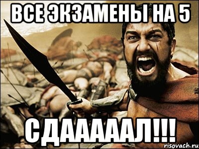 все экзамены на 5 сдааааал!!!, Мем Это Спарта