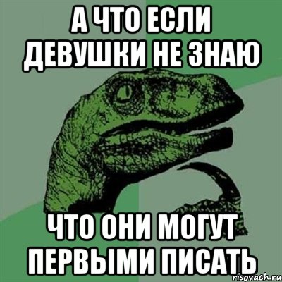 а что если девушки не знаю что они могут первыми писать, Мем Филосораптор