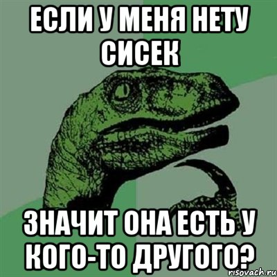 если у меня нету сисек значит она есть у кого-то другого?, Мем Филосораптор