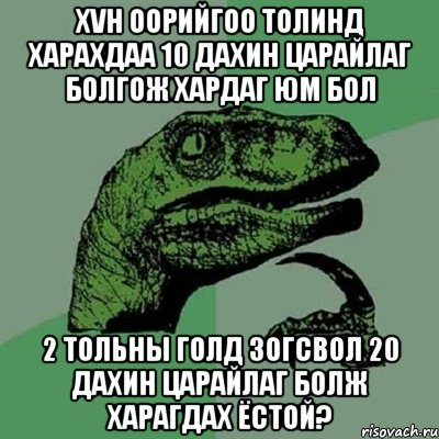 хvн оорийгоо толинд харахдаа 10 дахин царайлаг болгож хардаг юм бол 2 тольны голд зогсвол 20 дахин царайлаг болж харагдах ёстой?, Мем Филосораптор