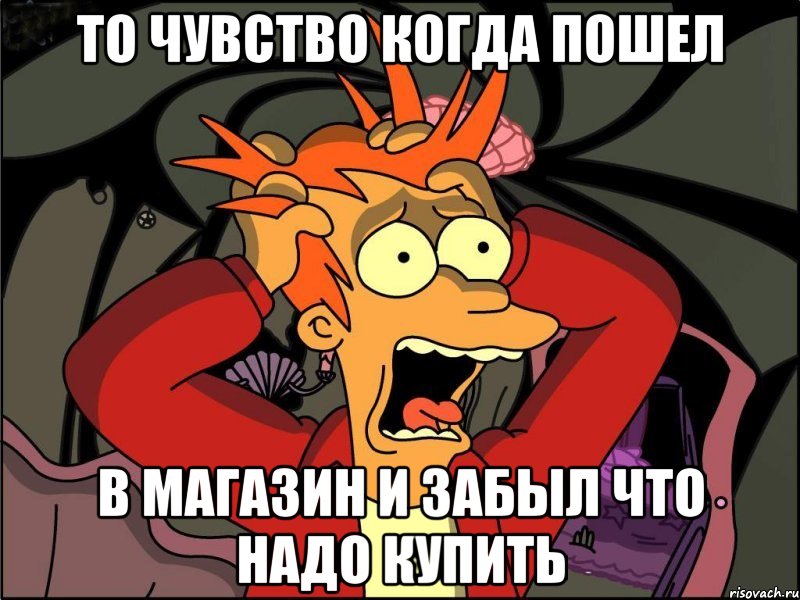 то чувство когда пошел в магазин и забыл что надо купить, Мем Фрай в панике