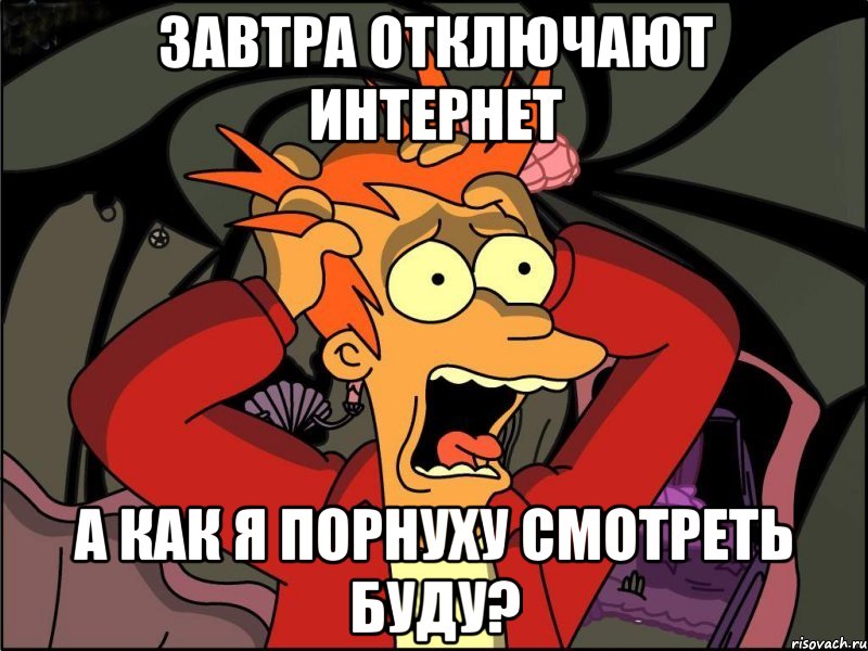 завтра отключают интернет а как я порнуху смотреть буду?, Мем Фрай в панике