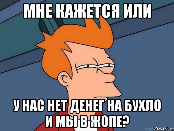 мне кажется или у нас нет денег на бухло и мы в жопе?, Мем  Фрай (мне кажется или)