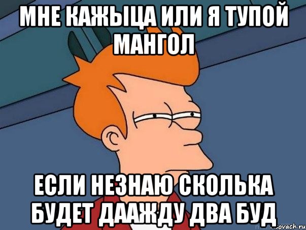 мне кажыца или я тупой мангол если незнаю сколька будет даажду два буд, Мем  Фрай (мне кажется или)