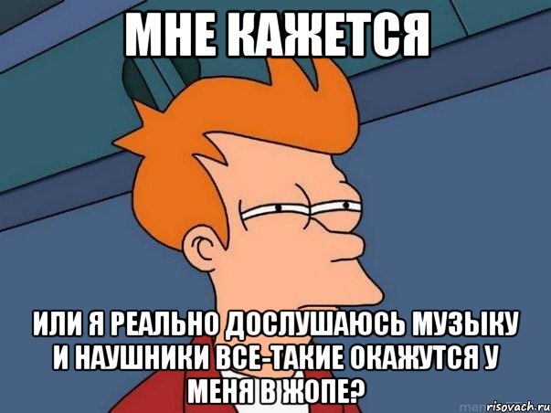 мне кажется или я реально дослушаюсь музыку и наушники все-такие окажутся у меня в жопе?, Мем  Фрай (мне кажется или)