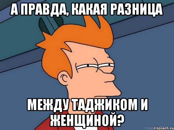 а правда, какая разница между таджиком и женщиной?, Мем  Фрай (мне кажется или)