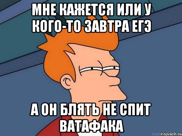 мне кажется или у кого-то завтра егэ а он блять не спит ватафака, Мем  Фрай (мне кажется или)