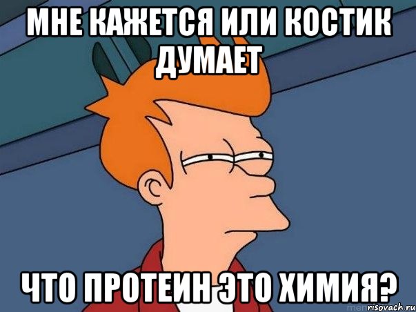 мне кажется или костик думает что протеин это химия?, Мем  Фрай (мне кажется или)