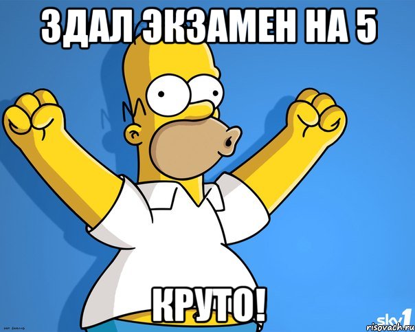 здал экзамен на 5 круто!