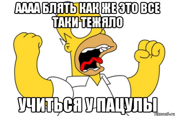 аааа блять как же это все таки тежяло учиться у пацулы