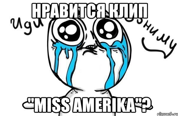 нравится клип "miss amerika"?, Мем Иди обниму