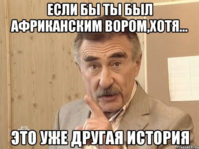 если бы ты был африканским вором,хотя... это уже другая история, Мем Каневский (Но это уже совсем другая история)