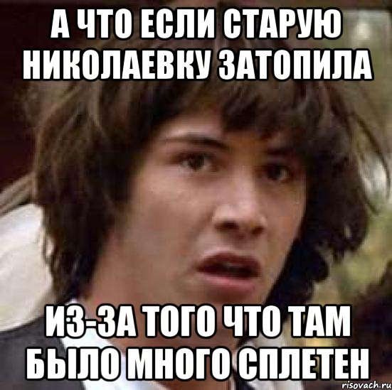 а что если старую николаевку затопила из-за того что там было много сплетен, Мем А что если (Киану Ривз)