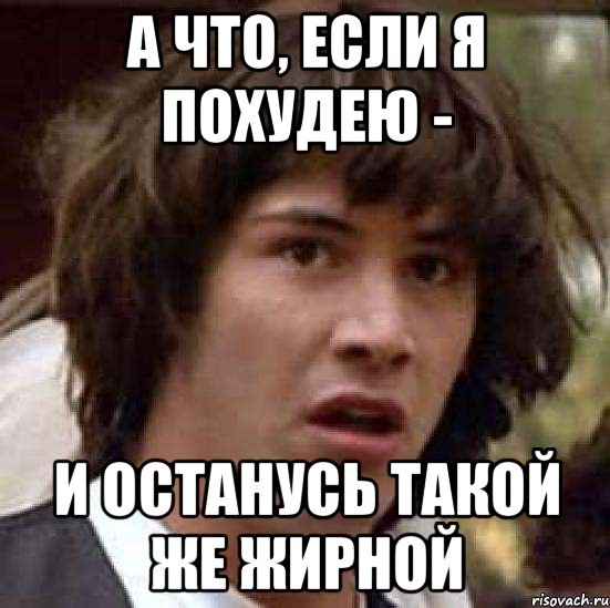 а что, если я похудею - и останусь такой же жирной, Мем А что если (Киану Ривз)