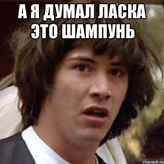 а я думал ласка это шампунь , Мем А что если (Киану Ривз)