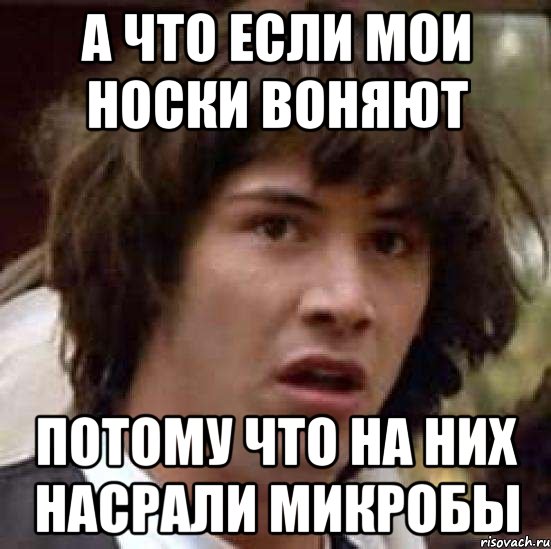 а что если мои носки воняют потому что на них насрали микробы, Мем А что если (Киану Ривз)