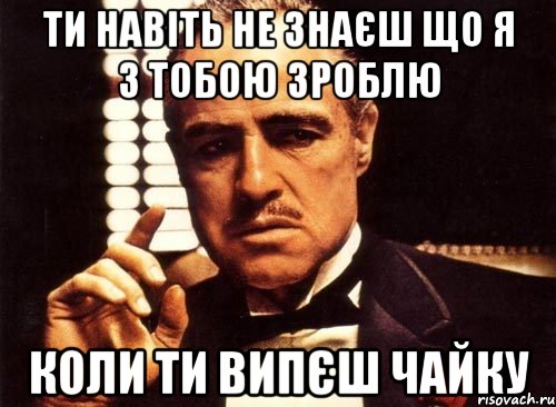 ти навіть не знаєш що я з тобою зроблю коли ти випєш чайку, Мем крестный отец