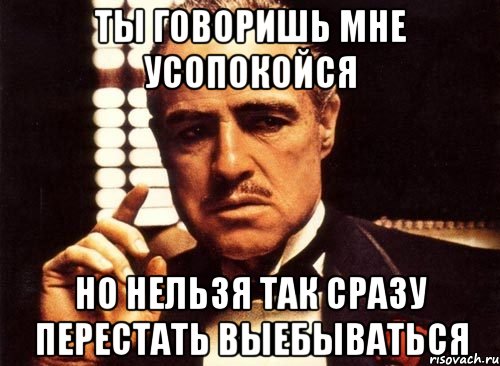 ты говоришь мне усопокойся но нельзя так сразу перестать выебываться, Мем крестный отец