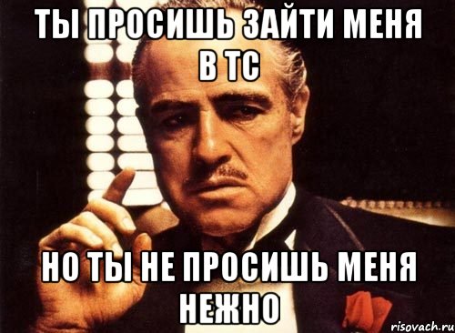 ты просишь зайти меня в тс но ты не просишь меня нежно, Мем крестный отец