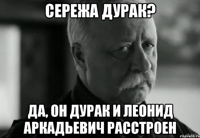 сережа дурак? да, он дурак и леонид аркадьевич расстроен, Мем Не расстраивай Леонида Аркадьевича