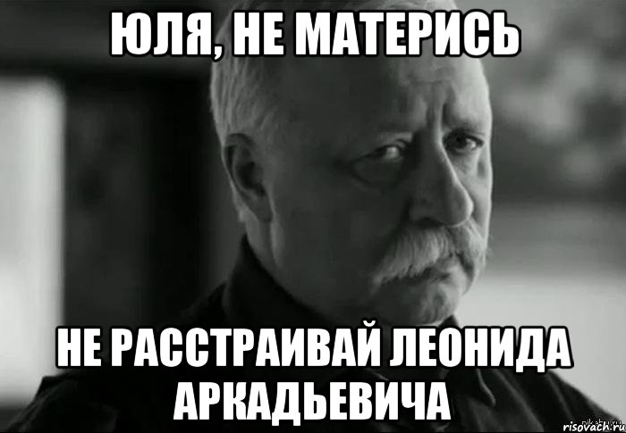 юля, не матерись не расстраивай леонида аркадьевича, Мем Не расстраивай Леонида Аркадьевича