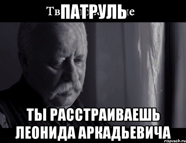 патруль ты расстраиваешь леонида аркадьевича, Мем Не расстраивай Леонида Аркадьевича