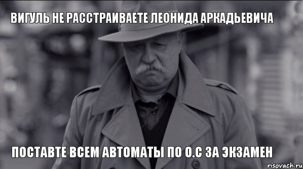 Вигуль не расстраиваете Леонида Аркадьевича Поставте всем автоматы по О.С за экзамен