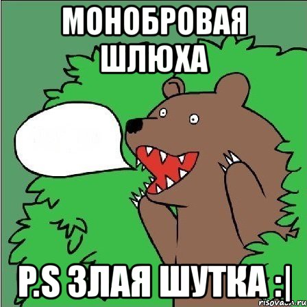 монобровая шлюха p.s злая шутка :|