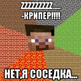 zzzzzzzzz..... -крипер!!! нет,я соседка..., Мем Миникрафтер