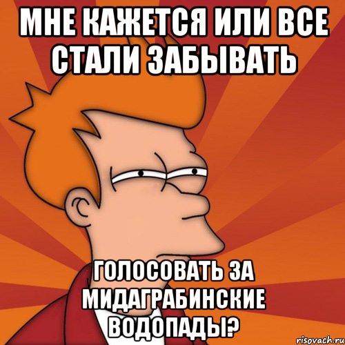 мне кажется или все стали забывать голосовать за мидаграбинские водопады?, Мем Мне кажется или (Фрай Футурама)