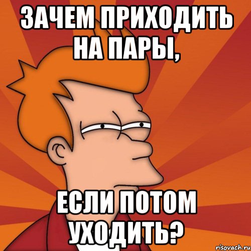 зачем приходить на пары, если потом уходить?, Мем Мне кажется или (Фрай Футурама)