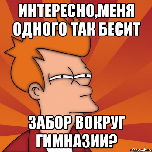 интересно,меня одного так бесит забор вокруг гимназии?, Мем Мне кажется или (Фрай Футурама)