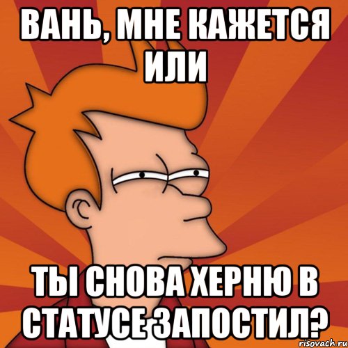 вань, мне кажется или ты снова херню в статусе запостил?, Мем Мне кажется или (Фрай Футурама)