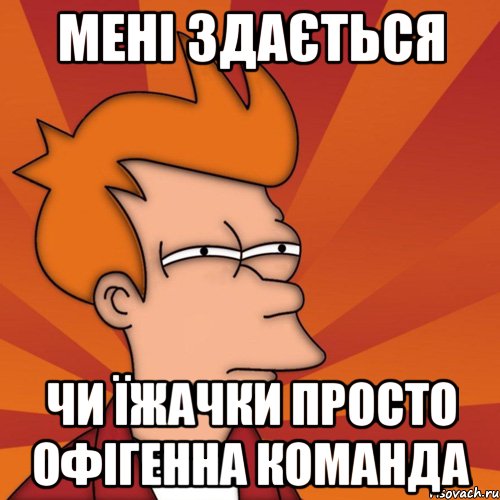 мені здається чи їжачки просто офігенна команда, Мем Мне кажется или (Фрай Футурама)