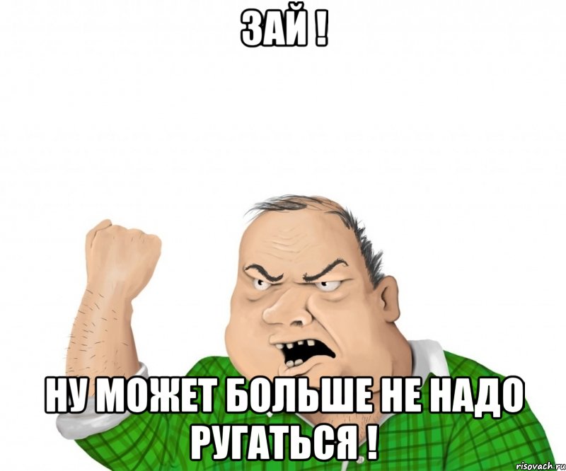 зай ! ну может больше не надо ругаться !, Мем мужик