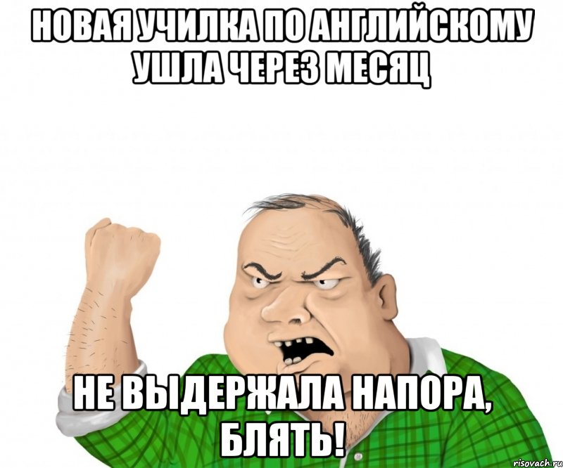 новая училка по английскому ушла через месяц не выдержала напора, блять!, Мем мужик