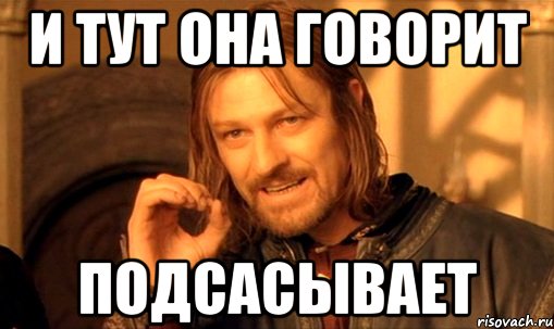 и тут она говорит подсасывает, Мем Нельзя просто так взять и (Боромир мем)
