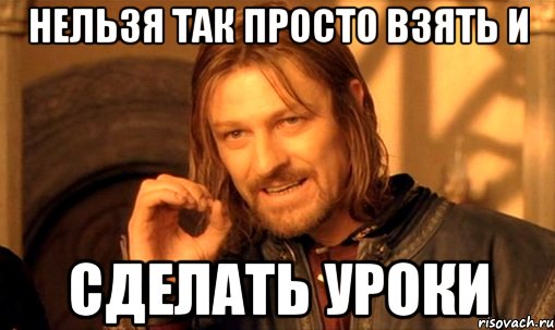 нельзя так просто взять и сделать уроки, Мем Нельзя просто так взять и (Боромир мем)